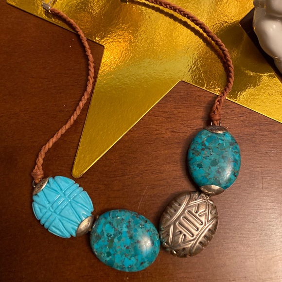 Gorgeous Vintage Boho Ethnic Silpada necklace turquoise & Silver Great Xmas gift - Picture 4 of 4
